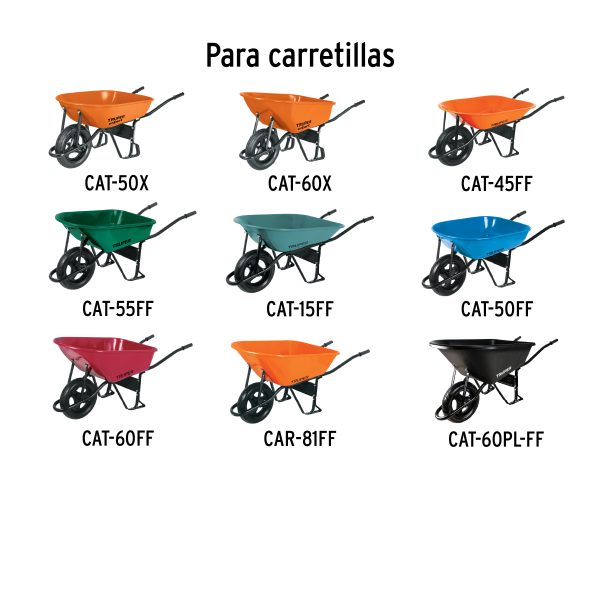 11864 - Caja c/llanta hule sólido y acc. p/carretilla TRUPER