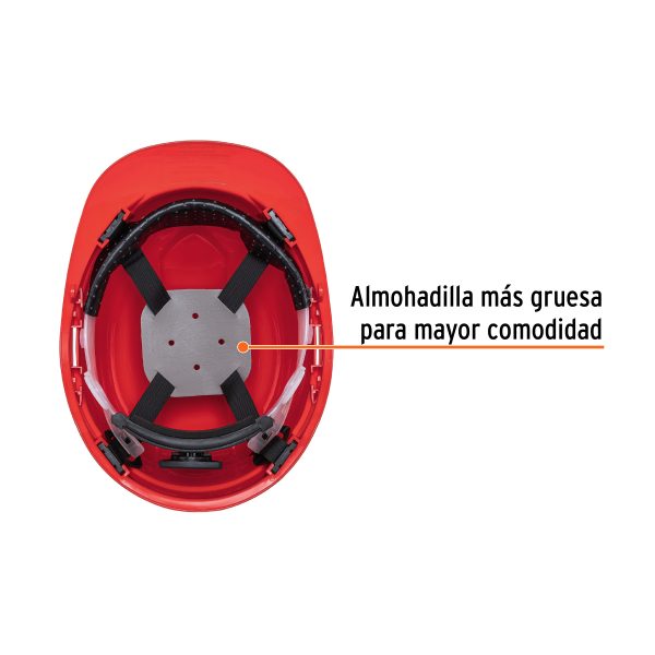 10373 - Casco de seguridad, ajuste de matraca, rojo, Truper