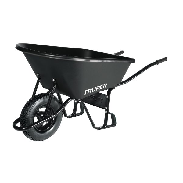 11777 - Carretilla concha plástica 6 ft3 Neumática, bastidor tubular