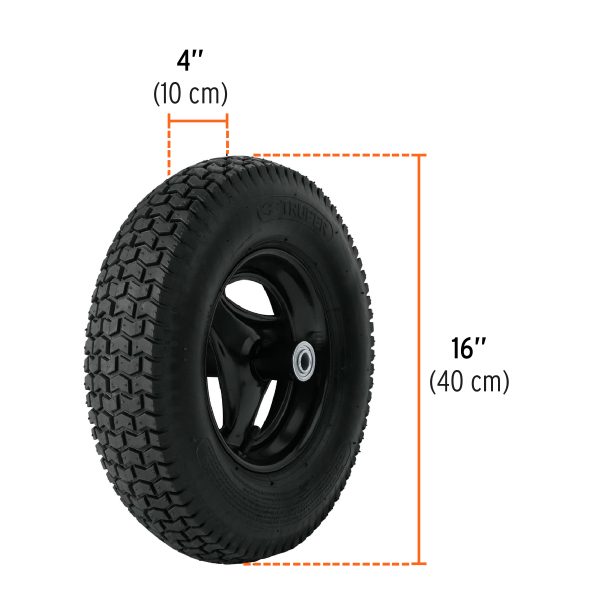 11777 - Carretilla concha plástica 6 ft3 Neumática, bastidor tubular