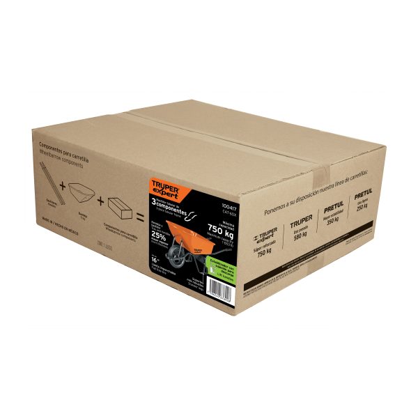 100417 - Carretilla 6ft3 Imponchable, bastidor tubular, Truper Expert