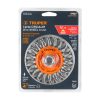 17527 - Carda circular 4' alambre trenzado, eje 5/8'-11, Truper