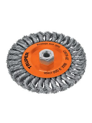 11597 - Carda circular 6' alambre trenzado, eje 5/8'-11, Truper