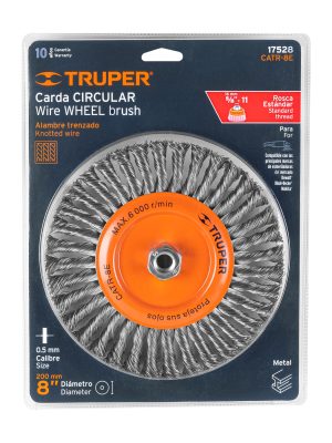 CATR-8EE1.jpg 17528 - Carda circular 8' alambre trenzado, eje 5/8'-11, Truper