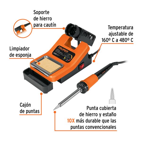 101398 - Cautín 48 W profesional para electrónica con estación