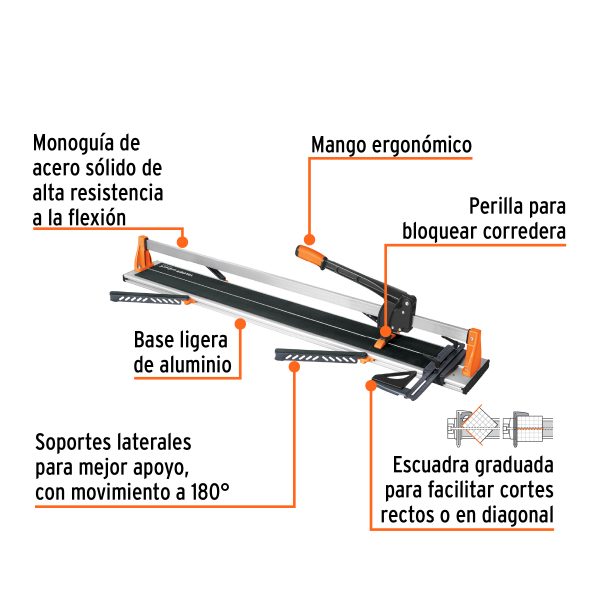 11775 - Cortador azulejo 47' (120cm) gran formato c/maletín, EXPERT