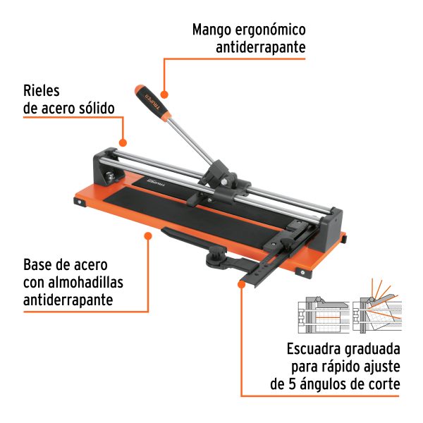 12930 - Cortador de azulejo 16' (40 cm) con baleros, Truper
