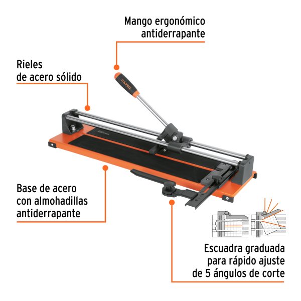 16782 - Cortador de azulejo 20' (50 cm) con baleros, Truper