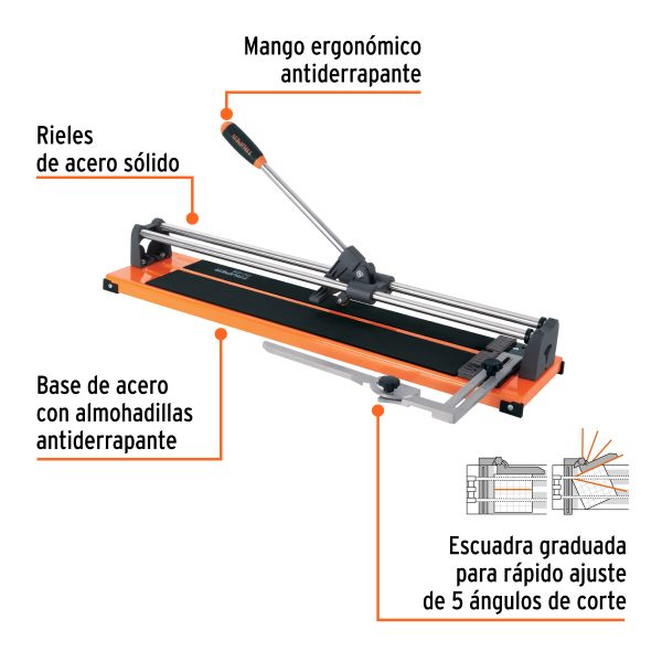 12931 - Cortador de azulejo 24' (60 cm) con baleros, Truper