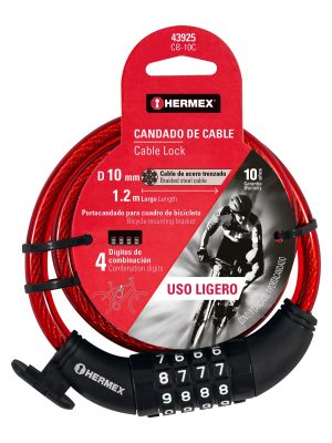 CB-10CE1.jpg 43925 - Candado de cable con combinación, 10 mm X 1.20 m, HERMEX