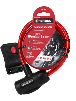 CB-10E1.jpg 43922 - Candado de cable con llave, 10 mm X 1.0 m, HERMEX