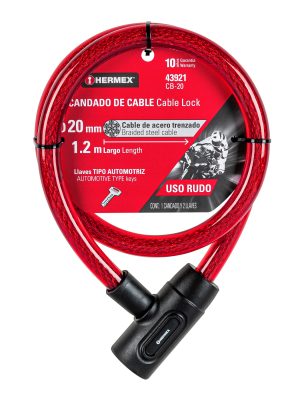 CB-20E1.jpg 43921 - Candado de cable con llave, 20 mm X 1.20 m, HERMEX