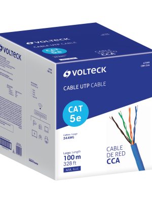 CBR-51AE1.jpg 47399 - Metro de cable UTP CAT5E, Bobina de 100m, azul, VOLTECK
