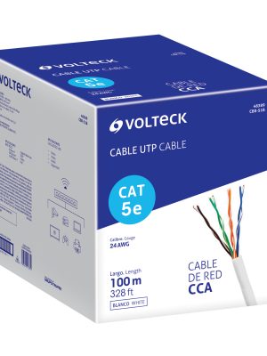CBR-51BE1.jpg 48389 - Metro de cable UTP CAT5E, Bobina de 100m, blanco, VOLTECK