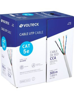 CBR-53B.jpg 47383 - Metro de cable UTP CAT5E, Bobina de 305m, blanco, VOLTECK