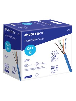 CBR-63AE1.jpg 48439 - Metro de cable UTP CAT6, Bobina de 305m, azul, VOLTECK
