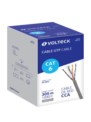 49409 - Metro de cable UTP CAT6, Bobina de 305m, gris, VOLTECK