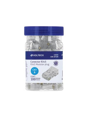 CBR-6P100E1.jpg 45858 - Plug RJ45 CAT6, Bote con 100 piezas, VOLTECK