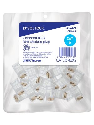 CBR-6PE1.jpg 49469 - Plug RJ45 CAT6, Bolsa con 20 piezas, VOLTECK