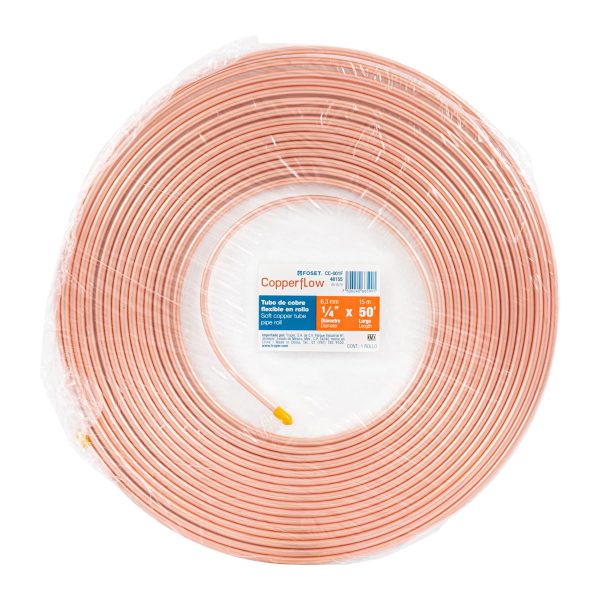 48155 - Rollo de 15m de tubo flexible de cobre 1/4', 1.7kg, FOSET