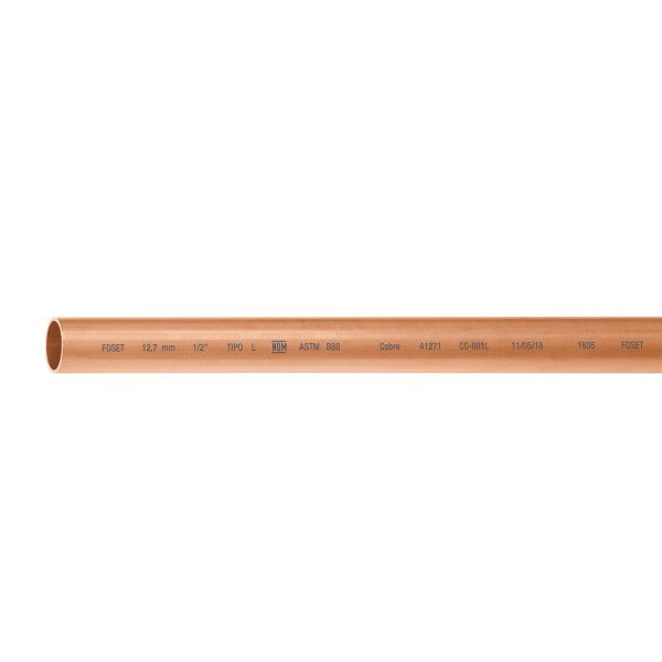41271 - Tubo de 1/2' de cobre tipo 'L', de 3m, 1.2kg, FOSET