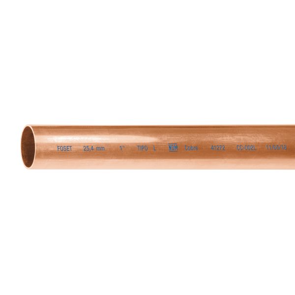 41273 - Tubo de 1' de cobre tipo 'L', de 3m, 2.9kg, FOSET