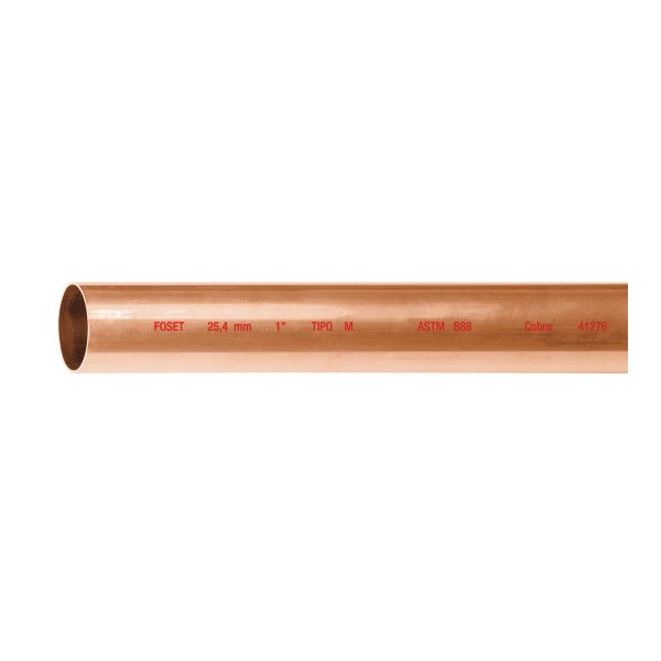 41276 - Tubo de 1' de cobre tipo 'M', de 3m, 2.0kg, FOSET