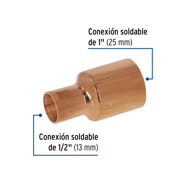 49757 - Reducción bushing de cobre, 1 x 1/2', FOSET