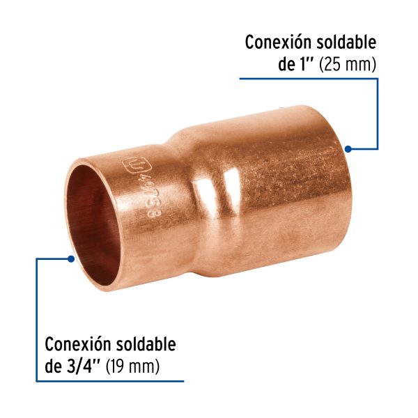 49758 - Reducción bushing de cobre, 1 x 3/4', FOSET