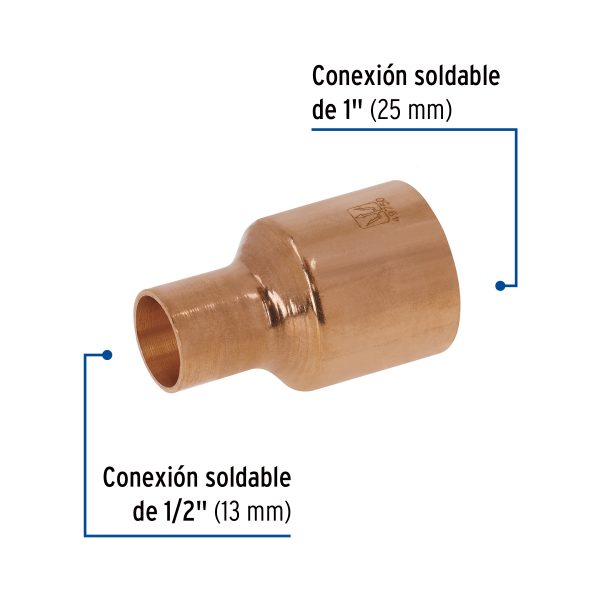 49750 - Reducción campana de cobre 1 x 1/2', FOSET
