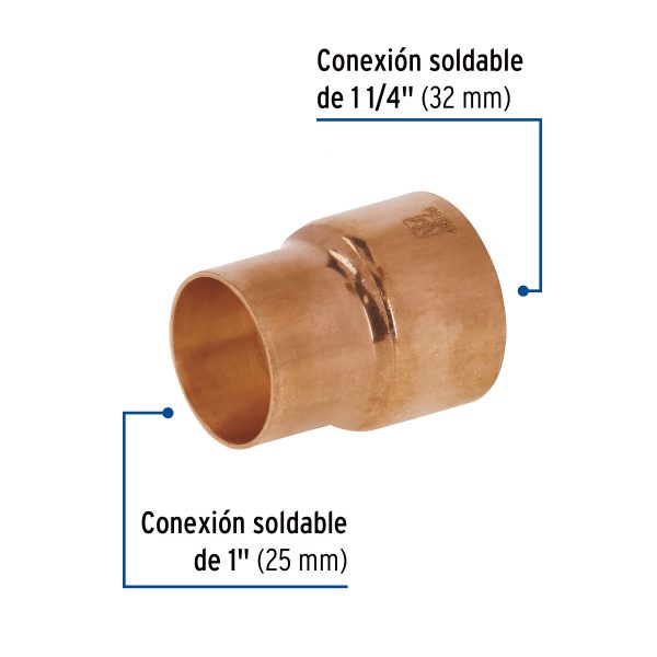48868 - Reducción campana de cobre 1-1/4 x 1', FOSET