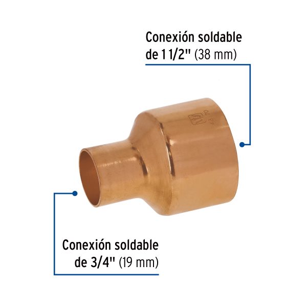48870 - Reducción campana de cobre 1-1/2 x 3/4', FOSET