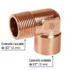 49647 - Codo 90° de cobre, rosca exterior 1/2', Foset