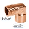49648 - Codo 90° de cobre, rosca exterior 3/4', Foset