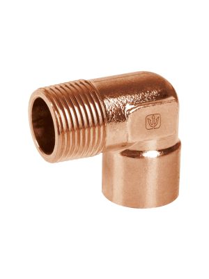 49649 - Codo 90° de cobre, rosca exterior 1', Foset