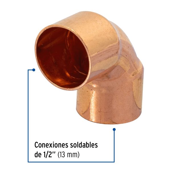 47631 - Codo 90° de cobre 1/2', FOSET BASIC