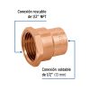 47628 - Conector de cobre de rosca interior 1/2', Foset Basic