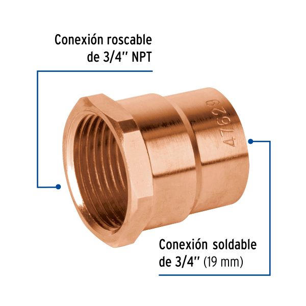 CC-602BFC1.jpg 47629 - Conector de cobre de rosca interior 3/4', Foset Basic