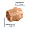 49653 - Conector de cobre, rosca exterior 1/2', Foset
