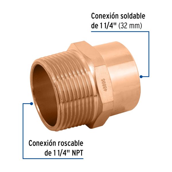 CC-614FC1.jpg 48895 - Conector de cobre, rosca exterior 1-1/4', Foset