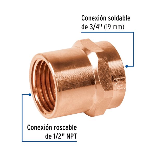 48881 - Conector reducido hembra 3/4 x 1/2', Foset