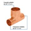 49741 - Tee reducida de cobre 1/2' x 1/2' x 3/4', FOSET