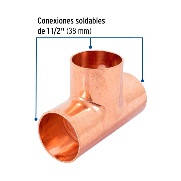 48864 - Tee sencilla de cobre 1-1/2', FOSET