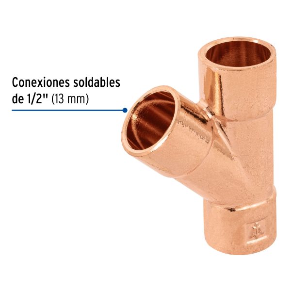 48892 - Yee sencilla de cobre 1/2', FOSET