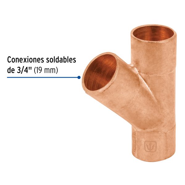 48893 - Yee sencilla de cobre 3/4', FOSET