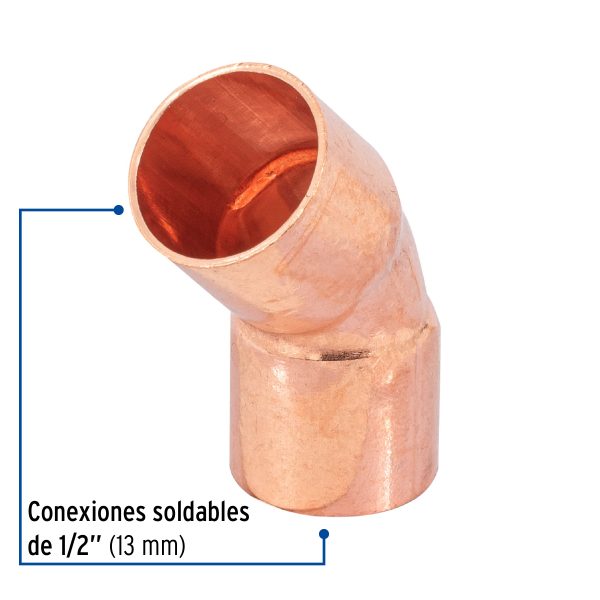 49728 - Codo 45° de cobre 1/2', FOSET