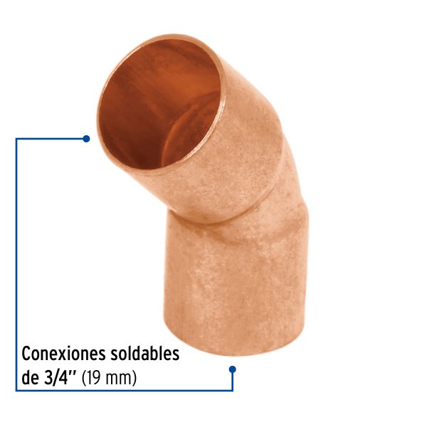 49729 - Codo 45° de cobre 3/4',FOSET