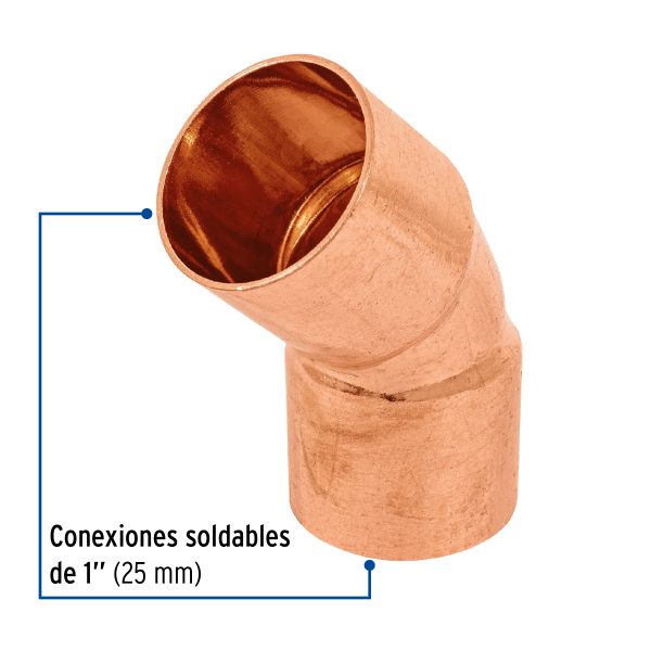 47636 - Codo 45° de cobre 1', FOSET BASIC