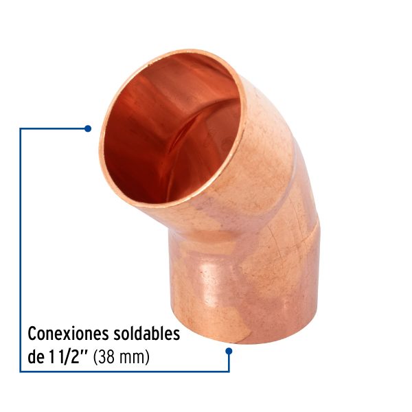 48861 - Codo 45° de cobre 1-1/2', FOSET