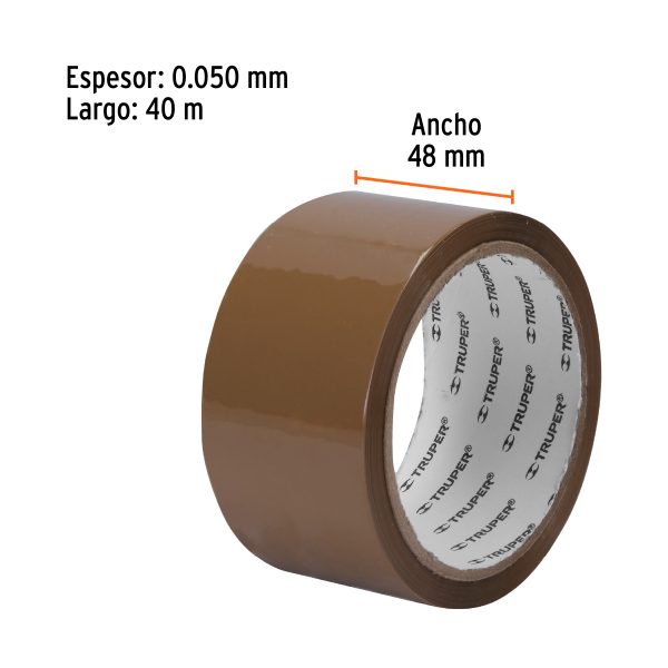 12550 - Cinta de empaque 48 mm x 40 m canela, Truper